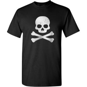 imagePirate T Shirts Costume Skull and Crossbones Halloween Graphic Tees for MenBlack8