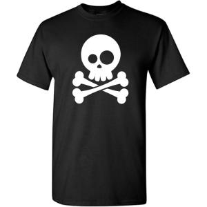 imagePirate T Shirts Costume Skull and Crossbones Halloween Graphic Tees for MenBlack9