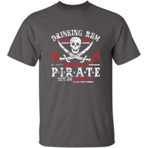 imagePirate T Shirts Costume Skull and Crossbones Halloween Graphic Tees for MenCharcoal