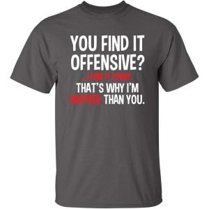 imageYou Find It Offensive I Find It Funny Sarcastic Witty Novelty Funny T ShirtCharcoal