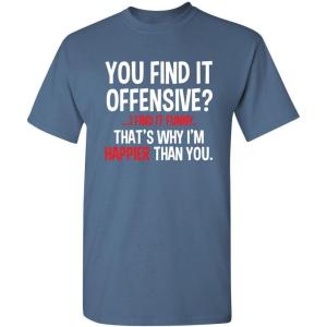 imageYou Find It Offensive I Find It Funny Sarcastic Witty Novelty Funny T ShirtDusk