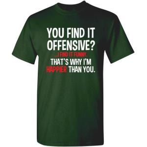 imageYou Find It Offensive I Find It Funny Sarcastic Witty Novelty Funny T ShirtForest