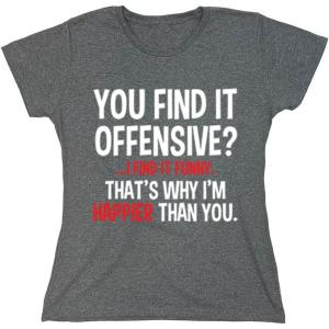 imageYou Find It Offensive I Find It Funny Sarcastic Witty Novelty Funny T ShirtHeather Graphite