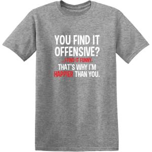 imageYou Find It Offensive I Find It Funny Sarcastic Witty Novelty Funny T ShirtHeather Grey