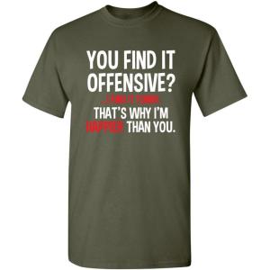 imageYou Find It Offensive I Find It Funny Sarcastic Witty Novelty Funny T ShirtMilitary