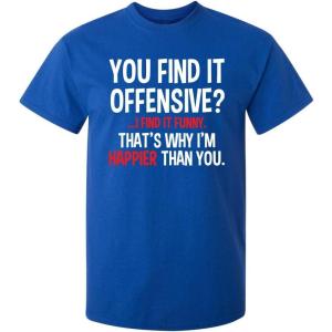 imageYou Find It Offensive I Find It Funny Sarcastic Witty Novelty Funny T ShirtRoyal