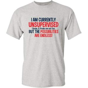imageIm Currently Unsupervised Novelty Graphic Sarcastic Funny T ShirtAsh