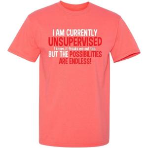 imageIm Currently Unsupervised Novelty Graphic Sarcastic Funny T ShirtCoral