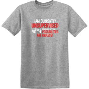 imageIm Currently Unsupervised Novelty Graphic Sarcastic Funny T ShirtHeather Grey