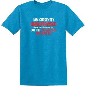 imageIm Currently Unsupervised Novelty Graphic Sarcastic Funny T ShirtHeather Sapphire
