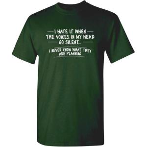 imageWhen The Voices Go Silent Graphic Novelty Sarcastic Funny T ShirtForest