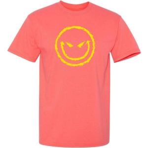 imageEvil Smile Face Graphic Novelty Sarcastic Funny T ShirtCoral