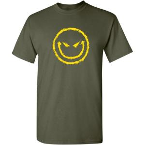 imageEvil Smile Face Graphic Novelty Sarcastic Funny T ShirtMilitary