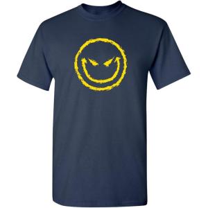 imageEvil Smile Face Graphic Novelty Sarcastic Funny T ShirtNavy