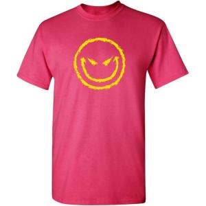 imageEvil Smile Face Graphic Novelty Sarcastic Funny T ShirtPink