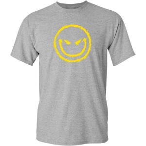 imageEvil Smile Face Graphic Novelty Sarcastic Funny T ShirtSport Grey