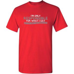 imageOnly Responsible for What I Say Graphic Novelty Sarcastic Funny T ShirtRed