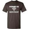 imageHome is Where The WiFi Connects Humor Graphic Novelty Sarcastic Funny T ShirtBrown