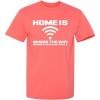 imageHome is Where The WiFi Connects Humor Graphic Novelty Sarcastic Funny T ShirtCoral