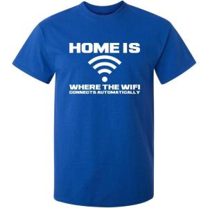 imageHome is Where The WiFi Connects Humor Graphic Novelty Sarcastic Funny T ShirtRoyal
