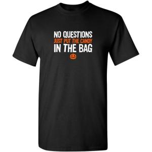 imagePut The Candy in The Bag Halloween Graphic Novelty Sarcastic Funny T ShirtBlack