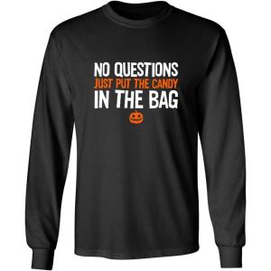 imagePut The Candy in The Bag Halloween Graphic Novelty Sarcastic Funny T ShirtBlack Mls