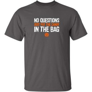 imagePut The Candy in The Bag Halloween Graphic Novelty Sarcastic Funny T ShirtCharcoal