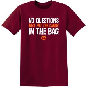 imagePut The Candy in The Bag Halloween Graphic Novelty Sarcastic Funny T ShirtGarnet