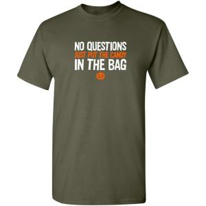imagePut The Candy in The Bag Halloween Graphic Novelty Sarcastic Funny T ShirtMilitary