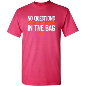 imagePut The Candy in The Bag Halloween Graphic Novelty Sarcastic Funny T ShirtPink
