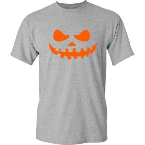 imageTeeth Pumpkin Emoticon Graphic Costume Funny Halloween TShirtSport Grey