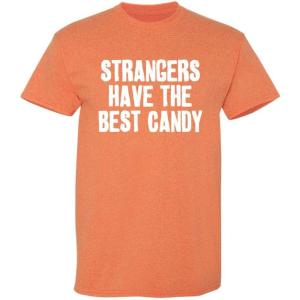 imageStrangers Have The Best Candy Graphic Novelty Sarcastic Funny T ShirtSunset