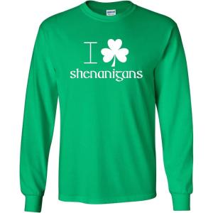 imageI Love Shenanigans St Patricks Day Novelty Sarcastic Funny T ShirtIrish Mls