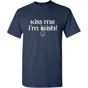 imageKiss Me Im Irish St Patricks Day Paddy Irish Pats Funny Youth Kids T ShirtNavy