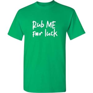 imageRub Me for Luck St Patricks Day Novelty Sarcastic Funny T ShirtIrish
