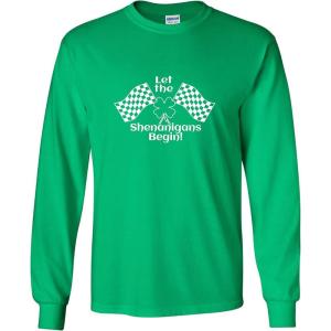 imageShenanigans Begin St Patricks Day Novelty Sarcastic Funny T ShirtIrish Mls