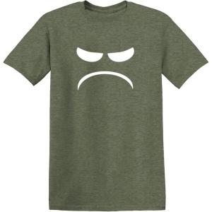 imageMad Smile Face Graphic Sarcastic Emoticon Funny T ShirtHeather Military