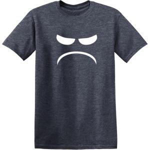 imageMad Smile Face Graphic Sarcastic Emoticon Funny T ShirtHeather Navy