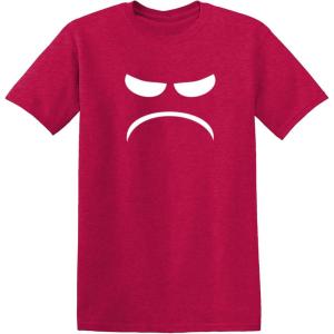 imageMad Smile Face Graphic Sarcastic Emoticon Funny T ShirtHeather Red