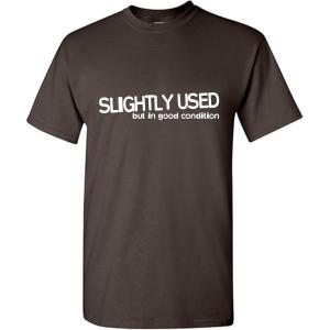 imageSlightly Used Good Condition Graphic Novelty Sarcastic Funny T ShirtBrown