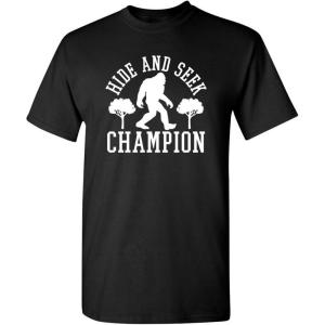 imageBigfoot Hide and Seek Champ Sarcastic Graphic Funny T ShirtBlack