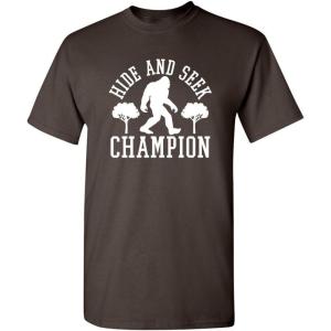 imageBigfoot Hide and Seek Champ Sarcastic Graphic Funny T ShirtBrown