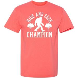 imageBigfoot Hide and Seek Champ Sarcastic Graphic Funny T ShirtCoral