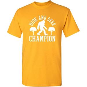 imageBigfoot Hide and Seek Champ Sarcastic Graphic Funny T ShirtGold