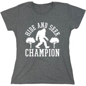 imageBigfoot Hide and Seek Champ Sarcastic Graphic Funny T ShirtHeather Graphite