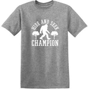 imageBigfoot Hide and Seek Champ Sarcastic Graphic Funny T ShirtHeather Grey