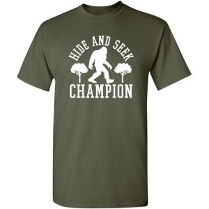 imageBigfoot Hide and Seek Champ Sarcastic Graphic Funny T ShirtMilitary