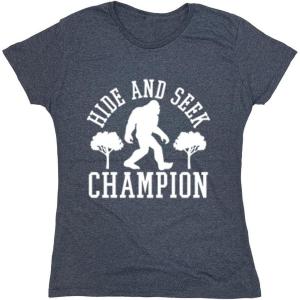 imageBigfoot Hide and Seek Champ Sarcastic Graphic Funny T ShirtNavy Heather