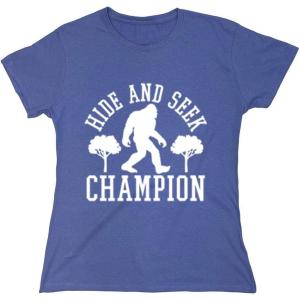imageBigfoot Hide and Seek Champ Sarcastic Graphic Funny T ShirtViolet