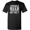 imageI Wonder If Beer Thinks About Me Graphic Novelty Sarcastic Funny T ShirtBlack